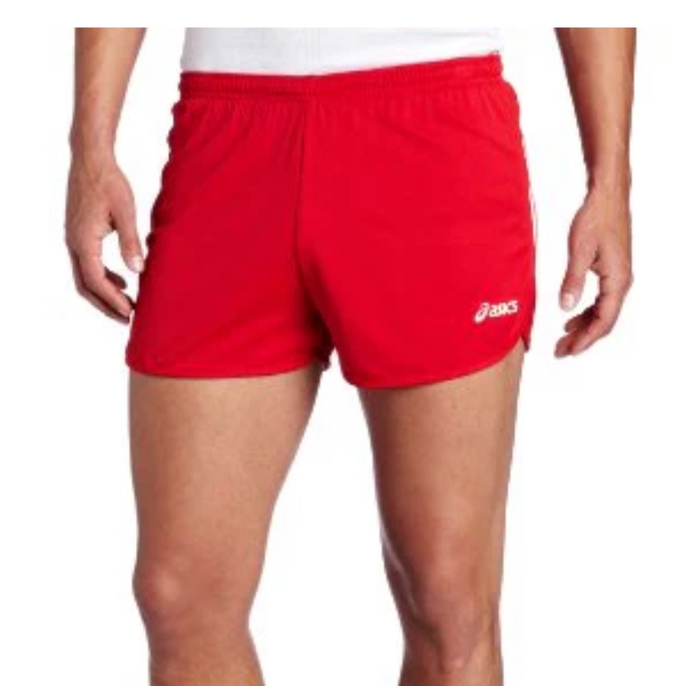 Asics Men's Red Athletic Running Shorts